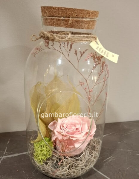 Bottiglia a cilindro in vetro diam. 12 - h. 23 cm